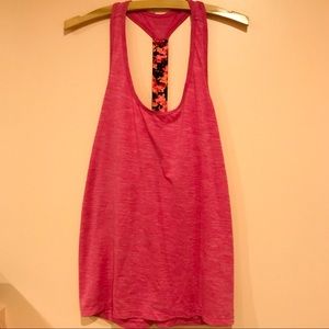 Active tank top with racerback - floral strip